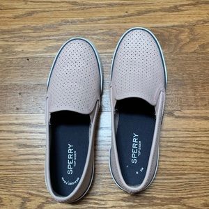pink sperry slip ons
